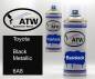 Preview: Toyota, Black Metallic, 6A8: 400ml Sprühdose + 400ml Klarlack - Set, von ATW Autoteile West.
